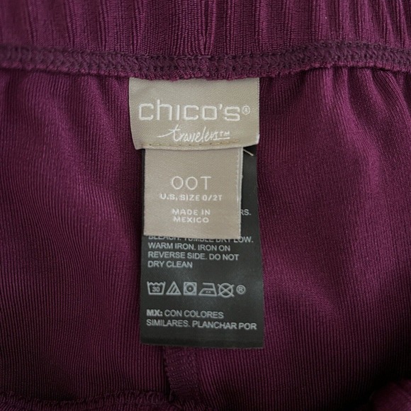 Chicos Pants Womens XS Tall Purple‎ Slinky Travel Career Business Casual Commute - Picture 5 of 6